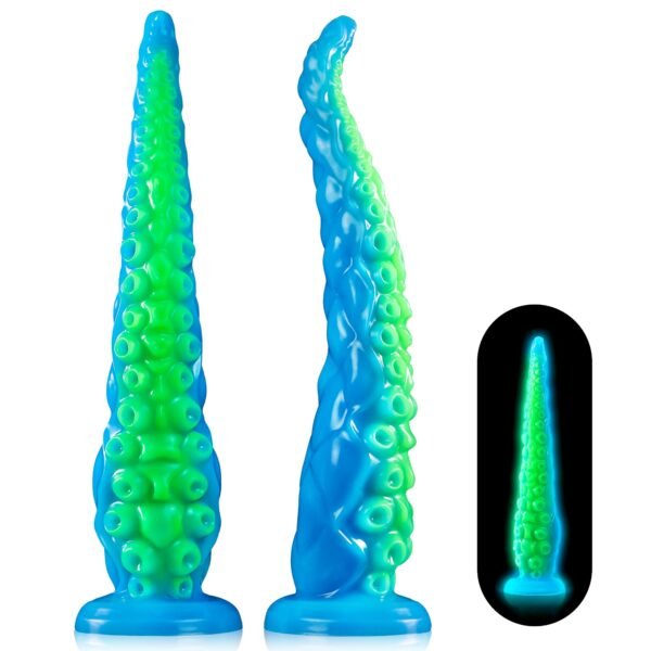 Glow in the Dark Tentacle Dildo Sex Toy - 12.9 Inch Dildo Adult Toy, Strong Suction Cup Dildo Sex Toy for C U G Point Stimulation, Soft Silicone Huge Dildo Women Sex Toy Men Couple Sex Machine