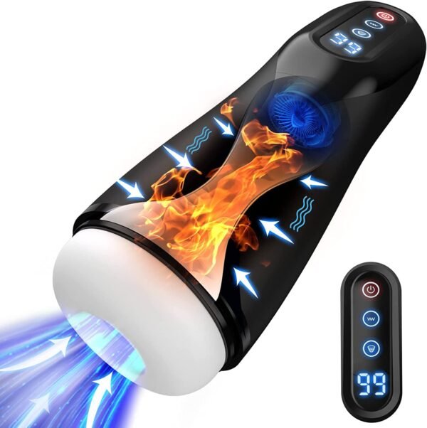 Automatic masturbator for men, LCD display, electric masturbator with 9 suction modes, 9 vibration modes, sex toys for men, pocket pussy, realistic large masturbation cup, sex toys for men